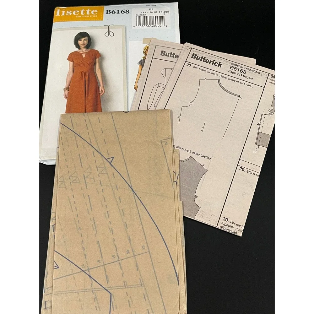 00286 Lisette Butterick B6168 Sewing Pattern Misses‎ Tunic Dress Size 14-22